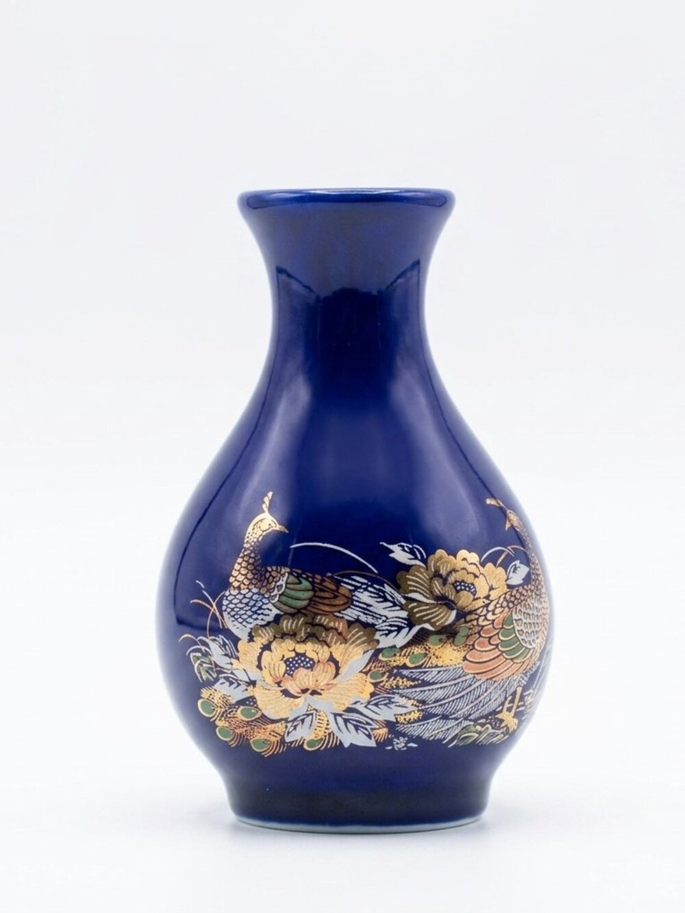 Cobalt Blue Asian Bud Vase